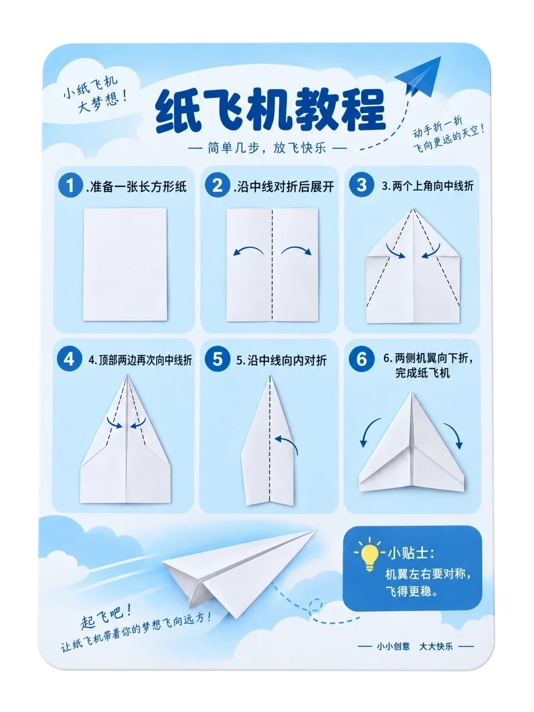 纸飞机教程卡
